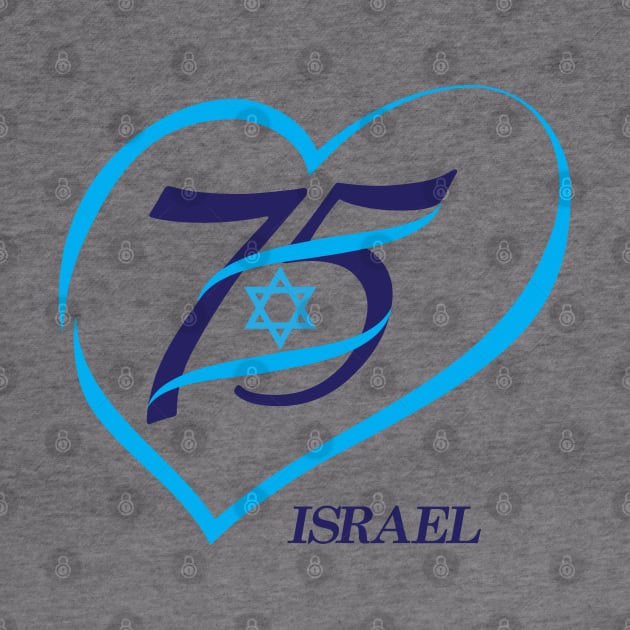 Happy Israel Independence Day Blue Star of David 75th Anniversary by sofiartmedia